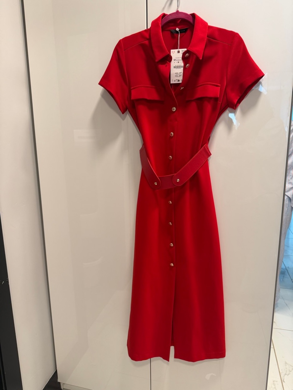 Zara belted midi dress
